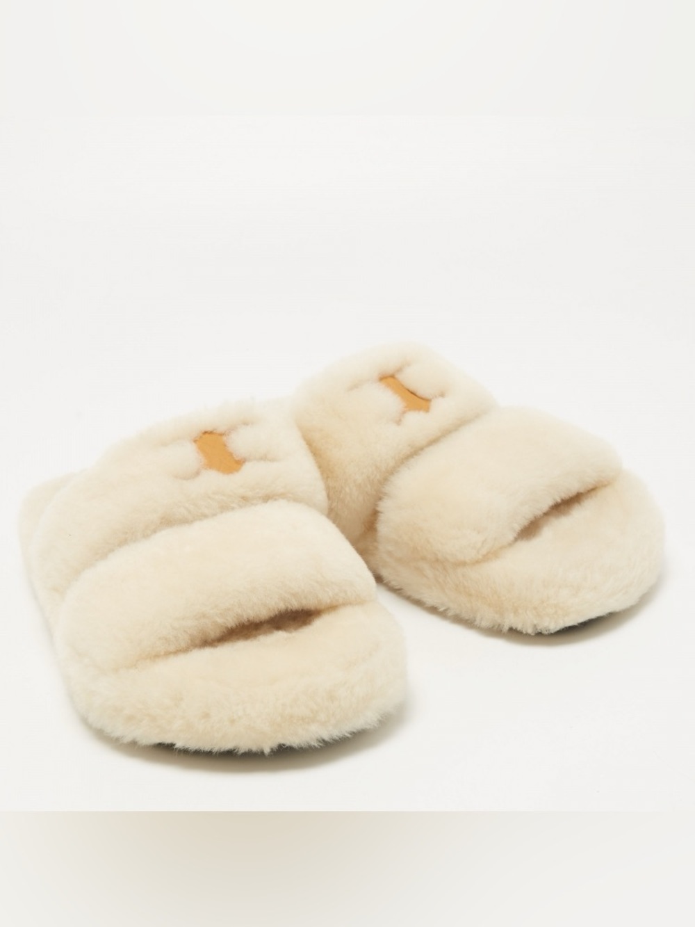 Celine Fur Flat Slides - Cozy Shearling Slippers with Accents - Size 6 - Picture 3 of 10